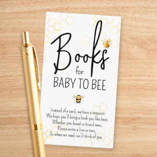 Bee Gender Neutral Baby Shower Book Request Enclosure Card