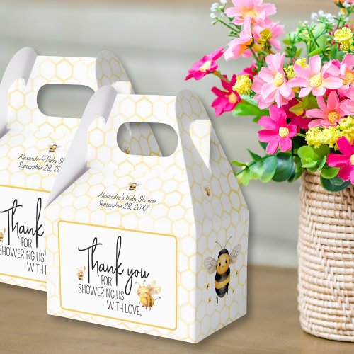 Bee Gender Neutral Sweet Baby Shower Thank You Favor Boxes
