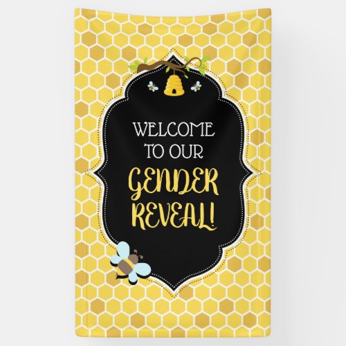 Bee Gender Reveal Baby Shower Banner