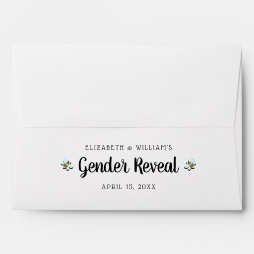 Bee Gender Reveal Baby Shower Envelope | Zazzle