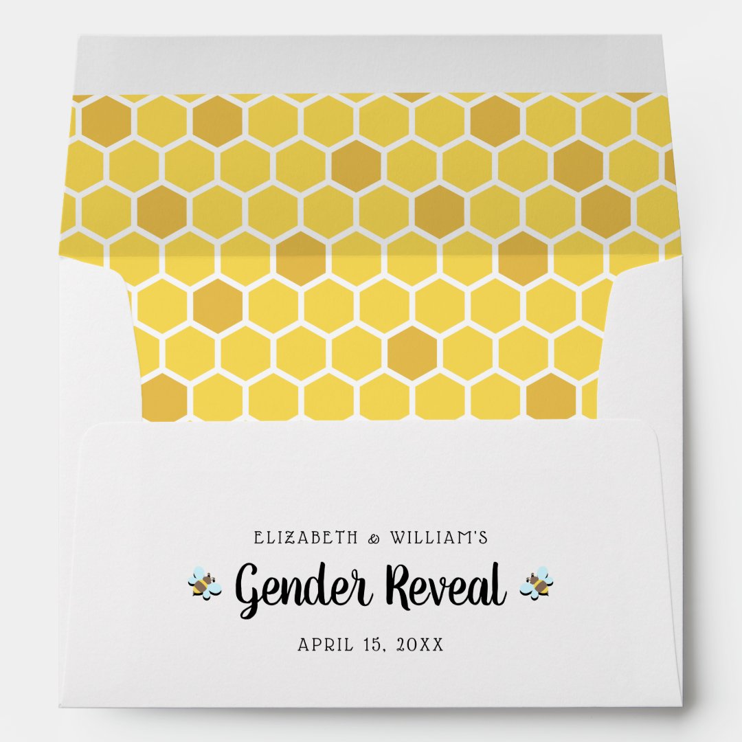 Bee Gender Reveal Baby Shower Envelope | Zazzle