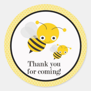 Bee Gender Reveal Baby Shower Favor Stickers