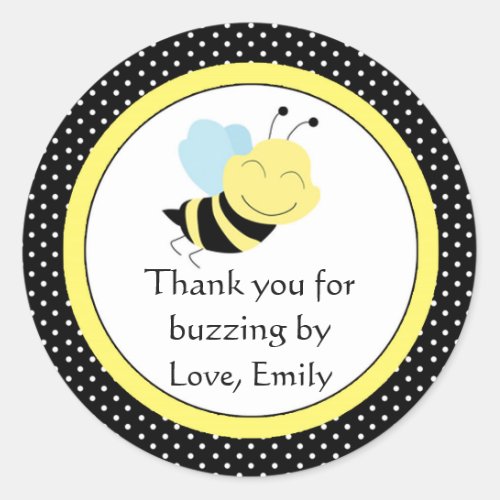 Bee Gender Reveal Baby Shower Labels Yellow Black