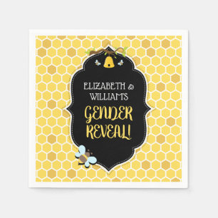 Bee Gender Reveal Baby Shower Napkins