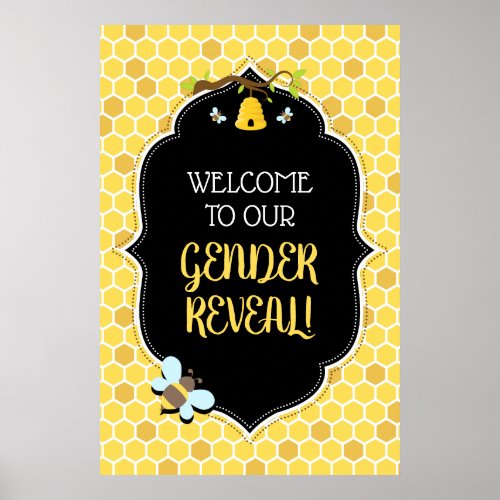 Bee Gender Reveal Baby Shower Welcome Sign