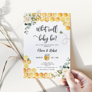 Bee gender reveal invitation