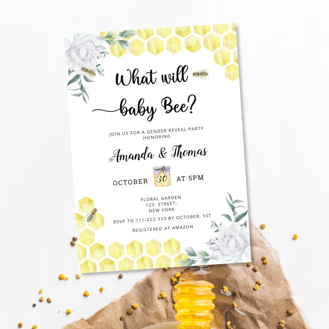 Bee gender reveal invitation (Creator Uploaded)