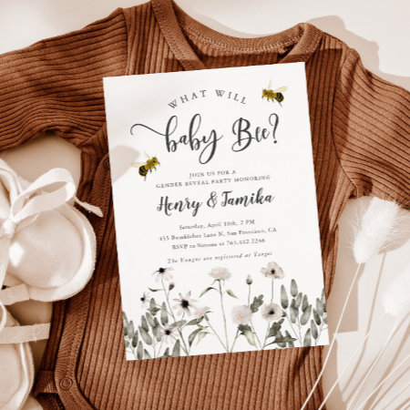 Bee Gender Reveal Invitation | What Will Baby Bee?