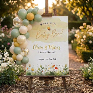 Bee Gender Reveal Party What Will Baby Bee Foam Board