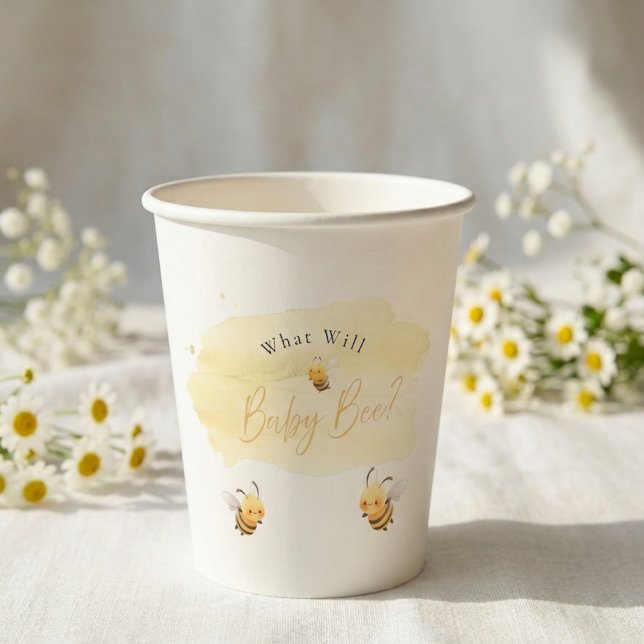 Bee Gender Reveal Party What Will Baby Bee Paper Cups (Creator Uploaded)