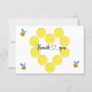 Bee gender reveal thank you card