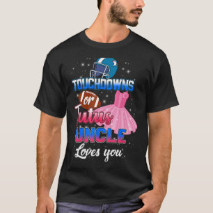 Bee Gender Reveal Touchdowns Or Tutus Uncle Love Y T-Shirt