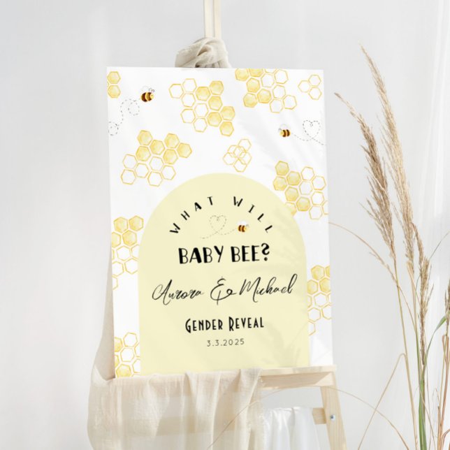 Bee gender reveal welcome foam board (Creator Uploaded)
