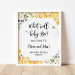 Bee Gender Reveal Welcome Sign at Zazzle