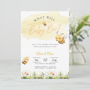 Bee Gender Reveal • What Will Baby Bee Invitation