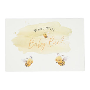 Bee Gender Reveal What Will Baby Bee Placemat