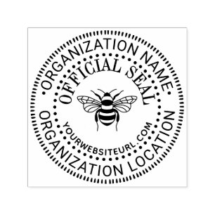 Bee Generic Custom Official Seal Name Loc URL Self-inking Stamp