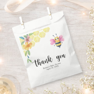 Bee girl baby shower - sweet as can bee favor bag