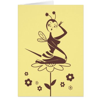 Bee Girl Card By Miss Fluff by FluffShop at Zazzle