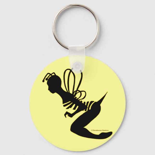 Bee Girl Silhouette Keychain (Front)