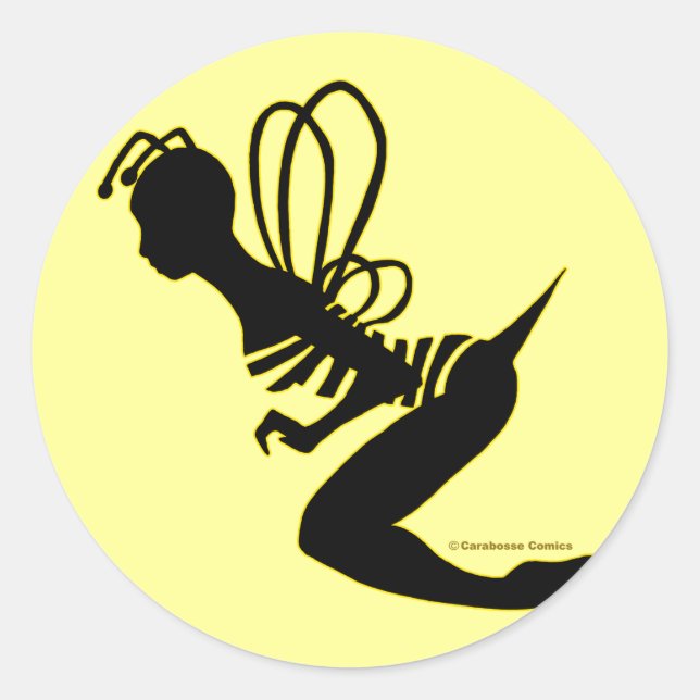 Bee Girl Silhouette Sticker (Front)