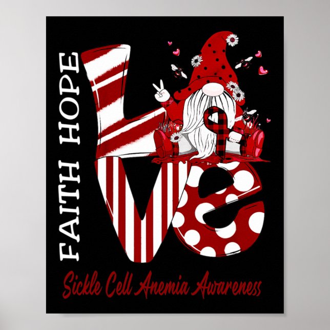 Bee Gnome Love Sickle Cell Anemia Awareness  Poster (Front)