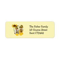 Bee Gnome Sunflower Return Address Labels