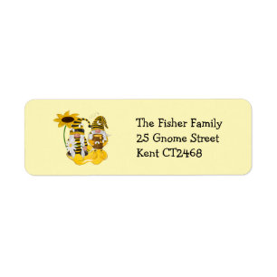Bee Gnome Sunflower Return Address Labels