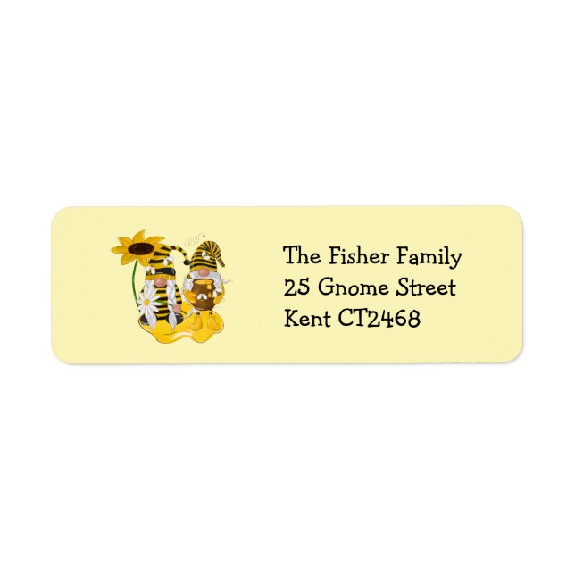 Bee Gnome Sunflower Return Address Labels (Front)