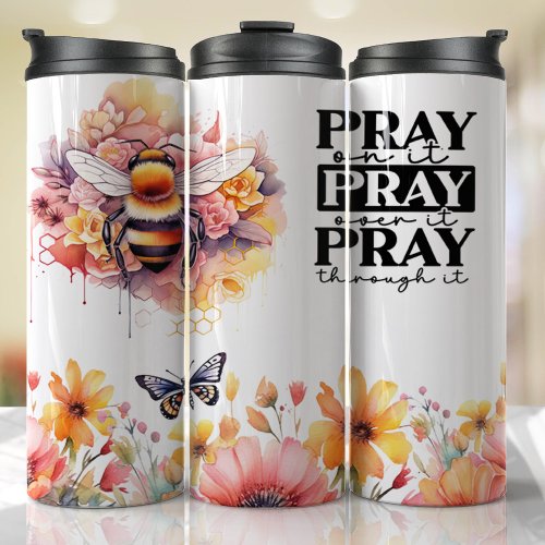 Bee God Jesus Religious Faith Bible Prayer Thermal Tumbler