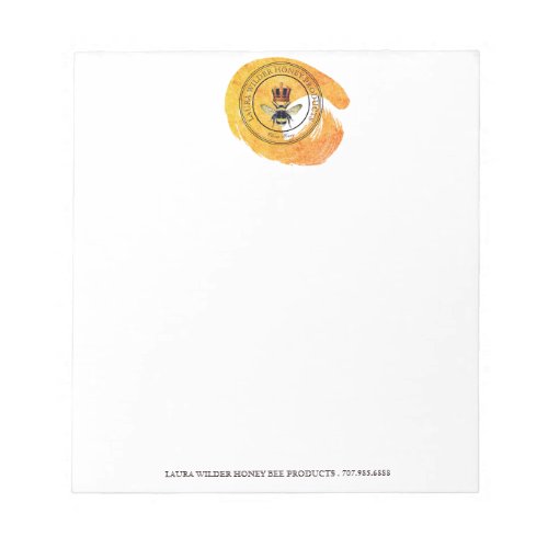 Bee Gold Crown Gold Glitter Honey Products Notepad