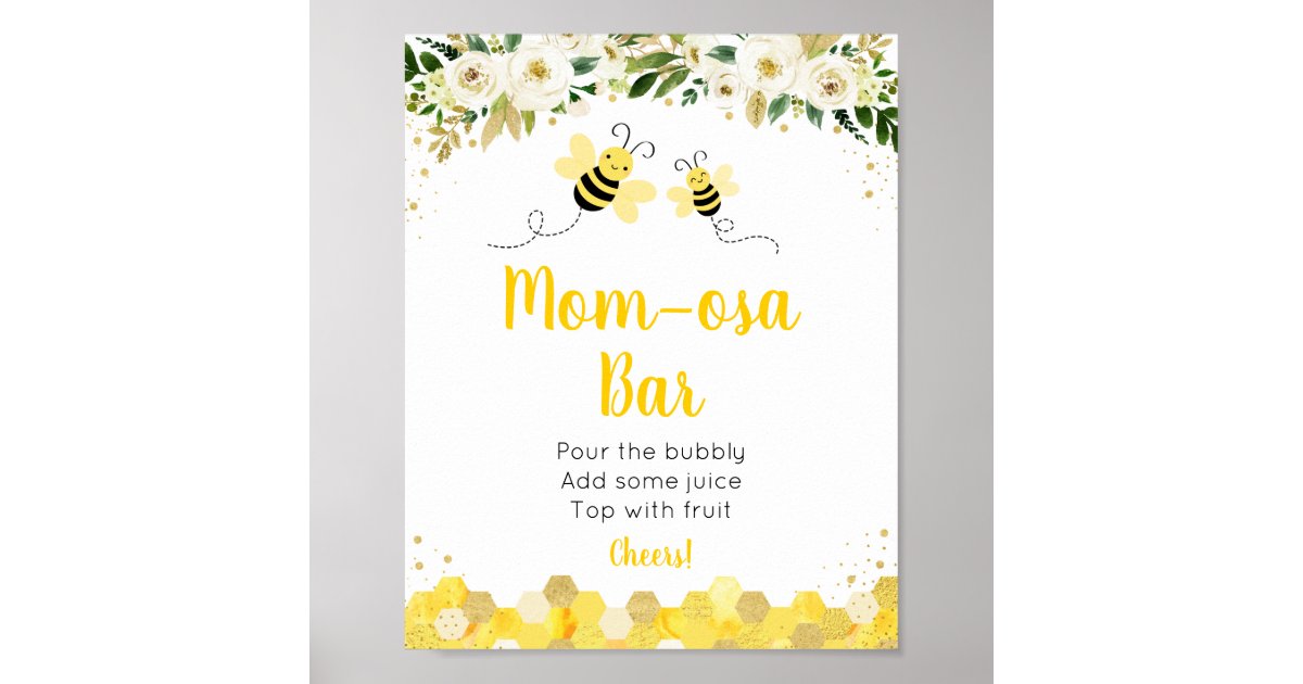 Mimosa Bar Sign - Gold Confetti Printable - Pretty Collected