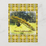 Bee &amp; Goldenrod Lughnasadh Lammas Harvest Holiday Postcard