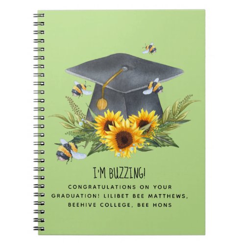 BEE Graduation Gift _ Fun Im Buzzing Personalized Notebook