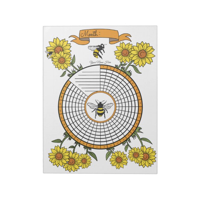 Bee Habit Tracker Custom Notepad (Rotated)