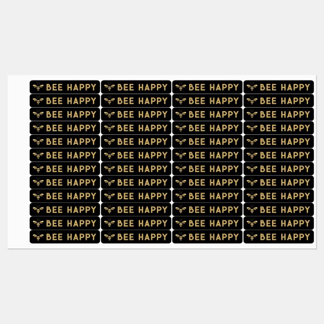 BEE HAPPY 96 Waterproof Tamper-evident Honey Seal  Labels (Sheet)