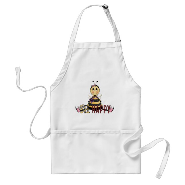 Bee Happy Adult Apron (Front)