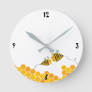 Bee happy all day! round clock
