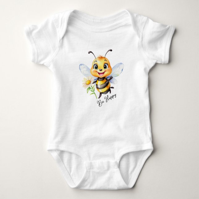 Bee Happy Baby Bodysuit (Front)