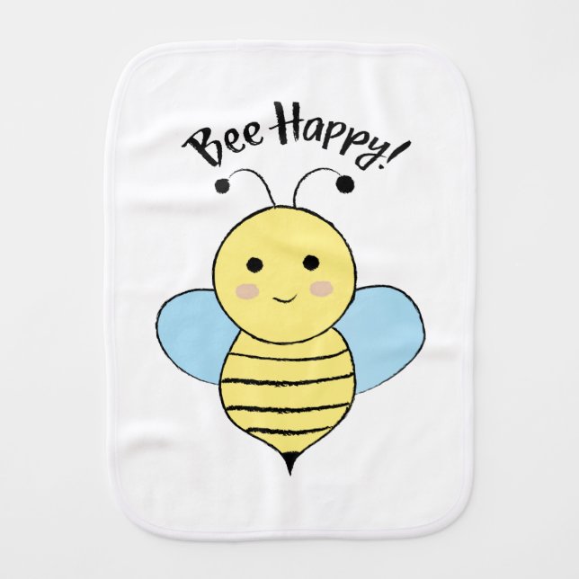Bee Happy Baby Burp Cloth (Front)