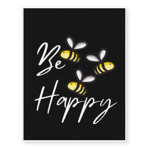 Bee Happy Bee Gifts ,I Love Bee, Beekeeping Gift Temporary Tattoos