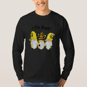 Bee Happy Bee Gnome Spring Beekeeper Bee Kind Bee T-Shirt