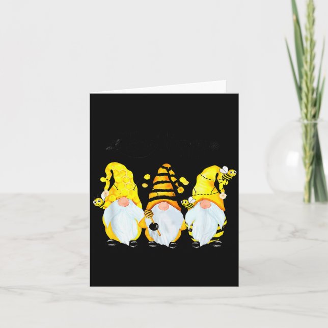 Bee Happy Bee Gnome Spring  Card (Front)