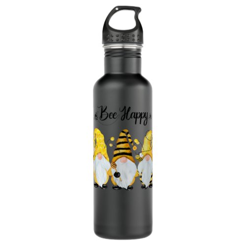 Bee Happy Bee Gnome Spring Stainless Steel Water Bottle