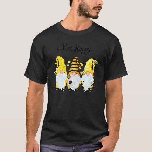 Bee Happy Bee Gnome Spring T_Shirt