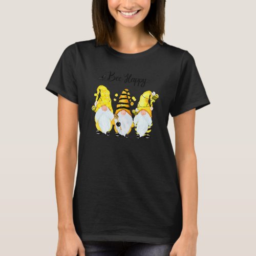 Bee Happy Bee Gnome Spring T_Shirt