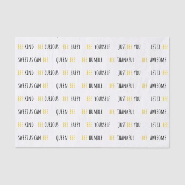 Bee Happy Bee Kind Tissue Paper (Front)
