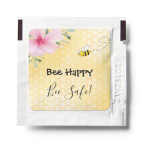 Bee happy bee safe cute bumble bee floral hand sanitizer packet