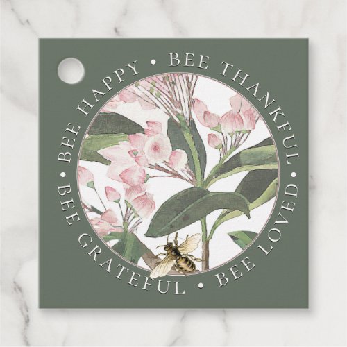 Bee Happy Bee Thankful Inspirational Apiary Tag