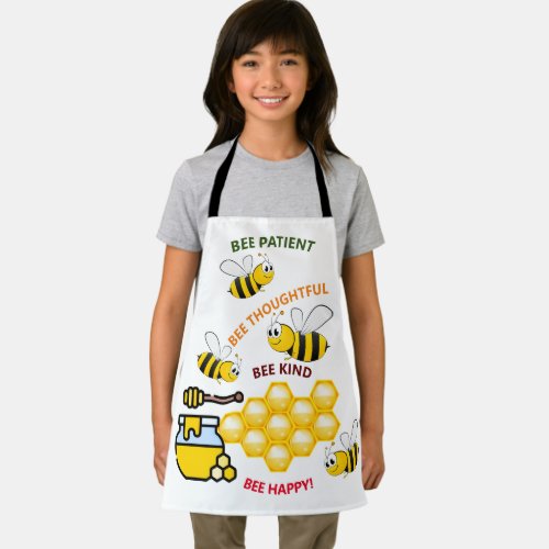 Bee Happy Bees and Honey Kids Apron
